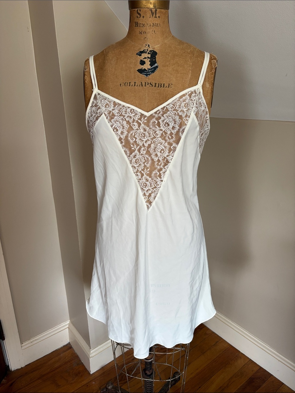 ivory Lace-Trim Slip Dress